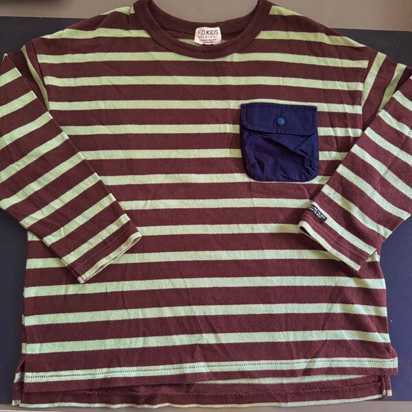 エフオーキッズ 120cm ボーダー ロンT 長袖 FOKIDS 綿100%