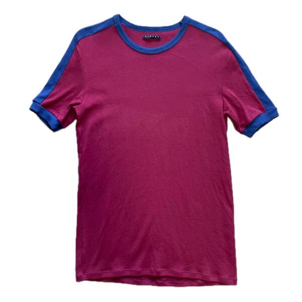 Tシャツ SISLEY シスレー リンガー バイカラー イタリア製 M 美品 古着