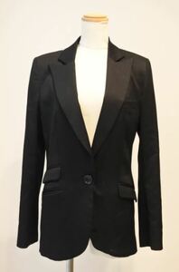 Language Language jacket tailored jacket long sleeve black stripe lame lady's autumn winter ondrmi k2kb②0402*