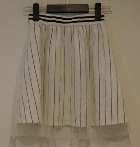 ROSE FANFAN Rose Fan Fan skirt Mini chu-ru stripe white x black lady's ondrmi k2h0328*