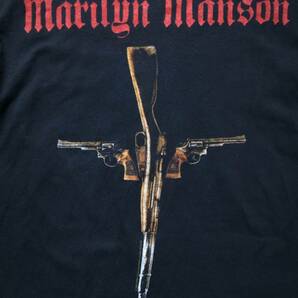 Marilyn Mansons マリリンマンソン ロングスリーブTシャツ M-L 2000年 ビンテージ 90's 00's DO YOU LOVE YOUR GUNS,GOD AND GOVERNMENT？の画像3