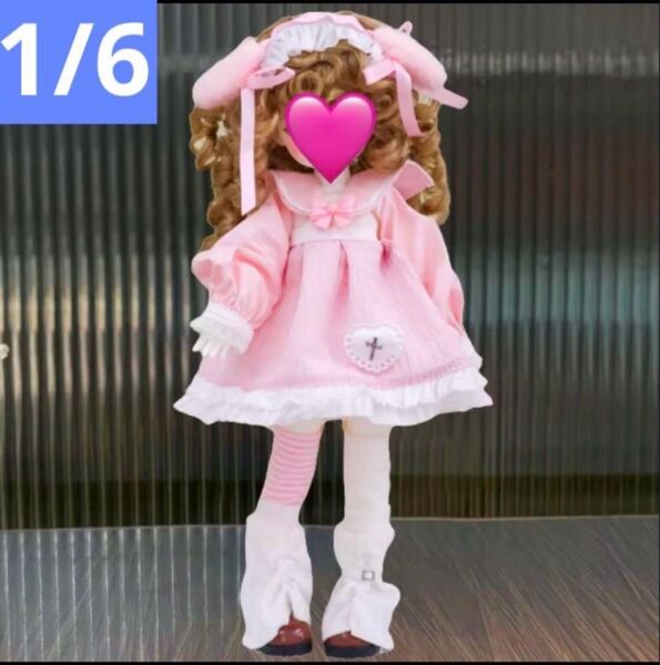 1/6ドール服 ピンク セーラーワンピースセット アウトフィット 幼SD