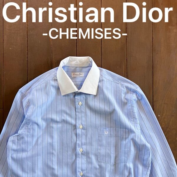 希少!!【Christian Dior クリスチャンディオール】ストライプドレスシャツ クレリック XL y2k ユニセックス
