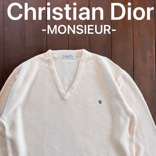希少USA製!!【Christian Dior ディオール】ニットセーター XL