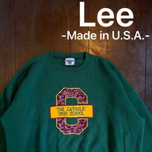 USA製!!【Lee リー】スウェットシャツ グリーン カトリック XL y2k