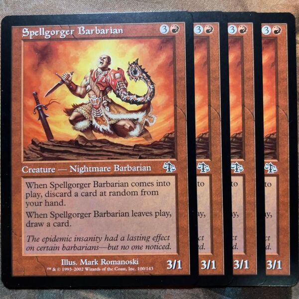 MTG 呪文喰らいの蛮族 4枚 マジックザギャザリング