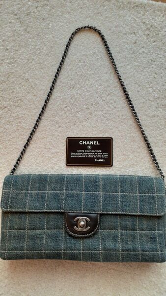 CHANELチョコバーデニム チェーンショルダーバッグ