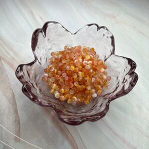 ちびビーズ NO.15 キャッツアイ オレンジソーダ 4mm 大盛り10ml