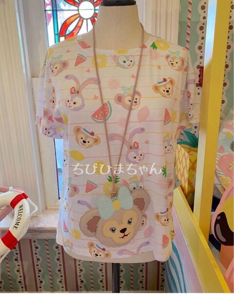 上海ディズニーランド★ダッフィー&フレンズ☆Hello Summer Tシャツ★くま Mサイズ