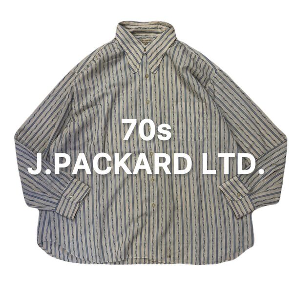 70s J.PACKARD LTD. ストライプ シャツ アメカジ ヴィンテージ ビンテージ 長袖 長袖シャツ ストライプシャツ
