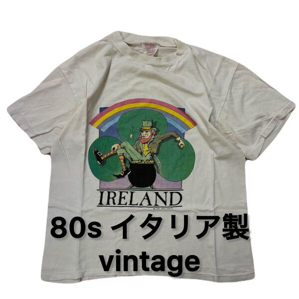 80s イタリア製 T-SHIRT SALES Tee ヴィンテージ ビンテージ Tシャツ アメカジ シングルステッチ