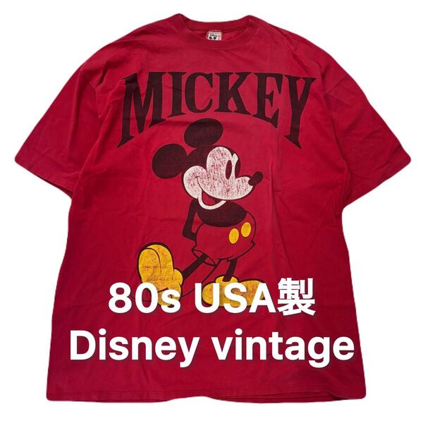 80s USA製 Disney ディズニー ミッキー Tee ヴィンテージ Tシャツ ビンテージ アメカジ アメリカ製