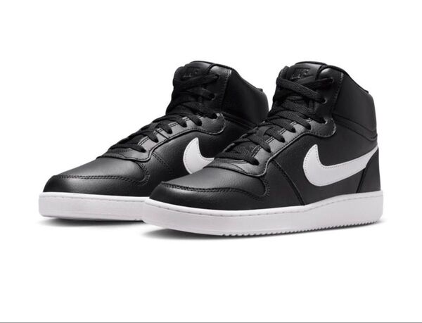 新品 NIKE EBERNON MID ブラック/ホワイト【26CM】