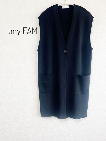 any FAM エニィファム ニット ジレ F ブラック