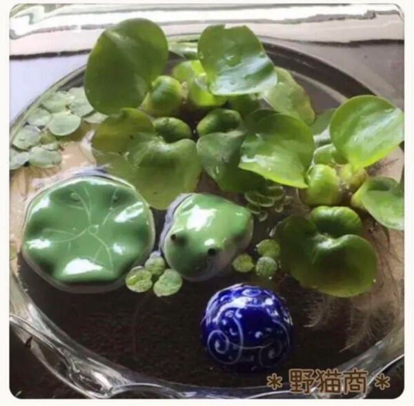 *浮球* 3点 陶器 浮き球 浮き玉 置物 メダカ鉢 ビオトープ 花手水
