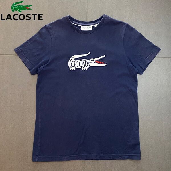 ラコステ ビッグフロントロゴ ネイビー カットソー Tシャツ size 3