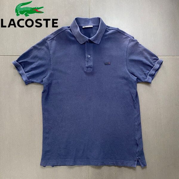 LACOSTE ラコステ ワンポイントロゴ スタンダード 半袖 ポロシャツ size 3 ネイビー