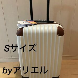 新品 キャリーケース Sサイズ ホワイト・ブラウン 超軽量 スーツケース