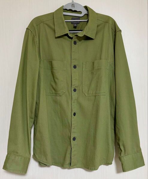 H&M シャツジャケット M グリーン 長袖シャツ