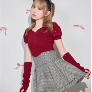 新品 Michellemacaron ミシェルマカロン 美脚スカート M 千鳥柄 可愛い デート