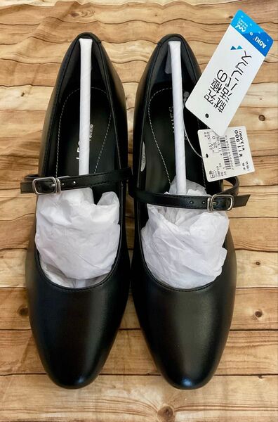 新品未使用 AOKI 5.5cmヒール 23.0 LES MUES 究極の就活パンプス 4E パンプス フォーマルパンプス