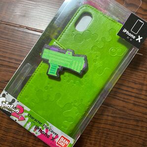 スプラトゥーン2 iPhoneX フリップ カバー ケース グリーン 手帳型 スマホ ブック