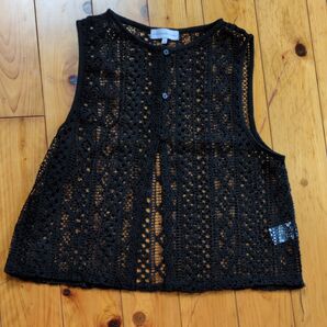 URBAN RESEARCH ROSSO ノースリーブ トップス レース 黒