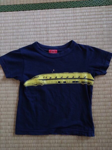 電車プリントTシャツ ネイビー ojico ドクターイエロー 4A