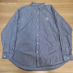 AVIREX アヴィレックス 長袖シャツ ストライプ柄 刺繍ロゴ L 6125127