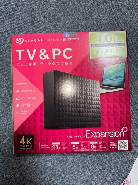 新品未開封 エレコム 外付けハードディスク 4.0TB