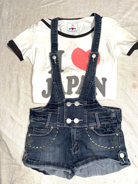 ショートパンツ デニムサロペット Y2K 平成ギャルコスプレにも