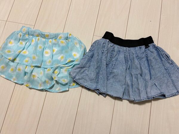 女の子 スカート 2枚セット