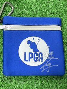 LPGA 永井花奈 直筆サイン入りLPGAオリジナルポーチ 新品 15㎝×15㎝