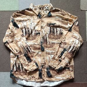 USED 90s 総柄長袖シャツ サイズXL