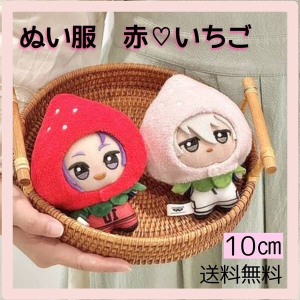 ぬい服 いちご 赤 着せ替え オタ活 推し活 被り物 ぬいぐるみ 可愛い レッド コスチューム イベント イチゴ狩り