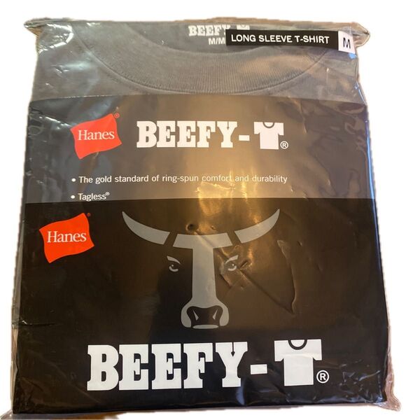 Hanes BEEFY-T 長袖Tシャツ グレー M 未使用