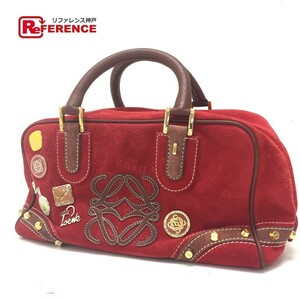 LOEWE Loewe Tote Bag Amazona 28 160th Anniversary Handbag Suede x Leather Women's Red Brown Loewe, Women's, Handbag