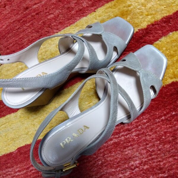 PRADA プラダ サンダル ウェッジソール レザー