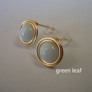 14kgf*アクアマリンの一粒ピアス