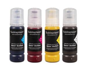 EPSONエコタンクプリンタ用　ドイツSublisplash社製昇華インク Sublisplash Cyan、Magenta、Yellow、Blackのセット。