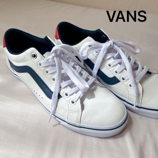 VANS スニーカー ローカット 白×ネイビー 24.5cm