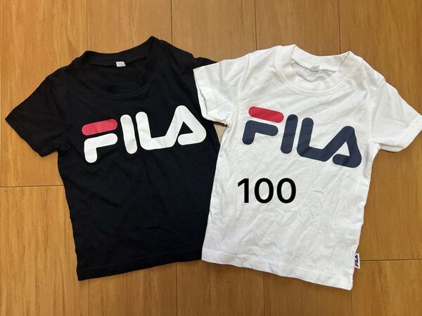 男の子 女の子 キッズ 半袖 Tシャツ 半袖Tシャツ フィラ FILA 100 2枚セット