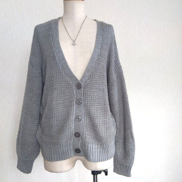 E hyphen world gallery 春向き メッシュ編みカーディガン