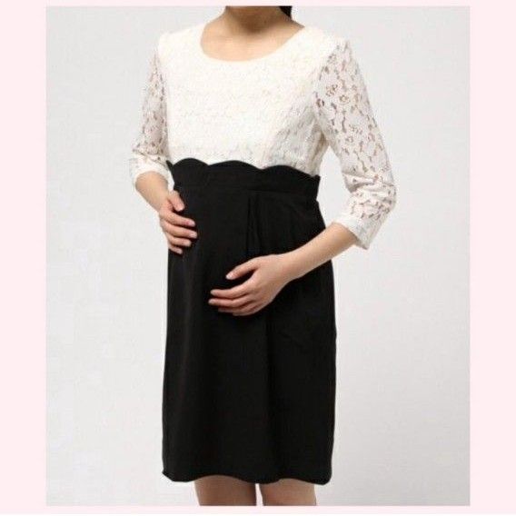 マタニティ 授乳服七分袖パーティワンピース/スウィートマミー