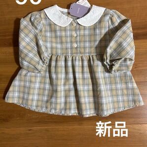 新品 セーラ襟 ブラウス 長袖 トップス 90