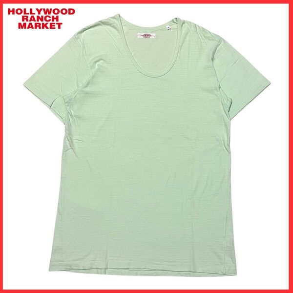 HOLLYWOOD RANCH MARKET ハリウッドランチマーケット HRM Uネック Tシャツ 半袖 カットソー 黄緑 3