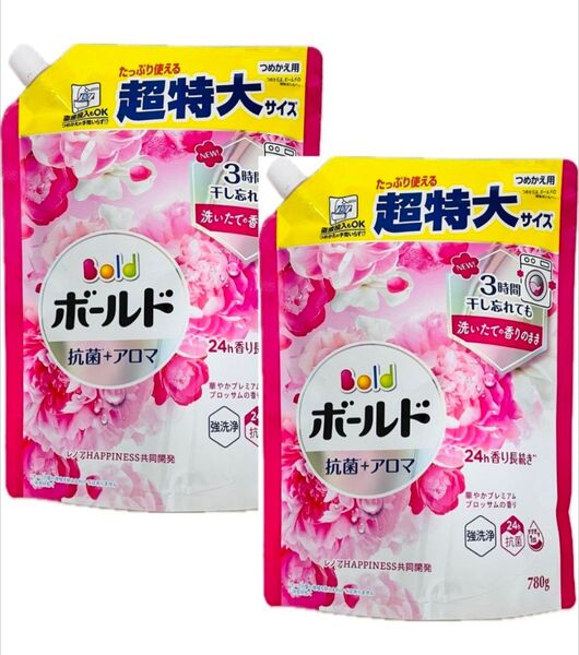 《2袋セット》ボールド 詰め替え 液体 華やかプレミアムブロッサムの香り 超特大 780g ×2袋 部屋干し P&G