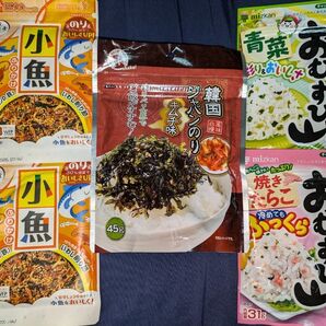 最終値下げ!《まとめ売り》韓国ジャバンのりキムチ味 45g 大森屋 小魚ふりかけ 45g×2 おむすび山×2 現品限り