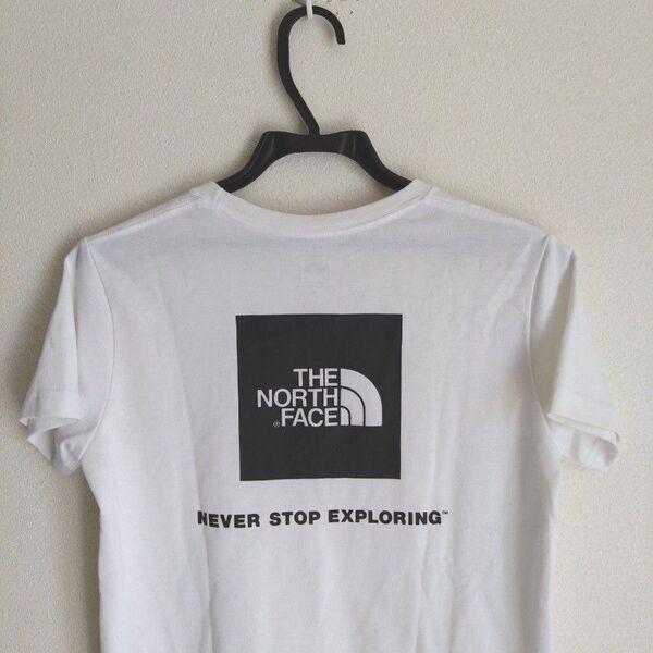 THE NORTH FACE ホワイト Tシャツ バック ブラック BOXロゴ ノースフェイス M 半袖Tシャツ