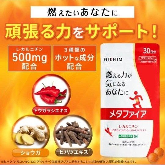 【2袋セット】FUJIFILM メタファイア 30日分 ×2復路 L-カルニチン